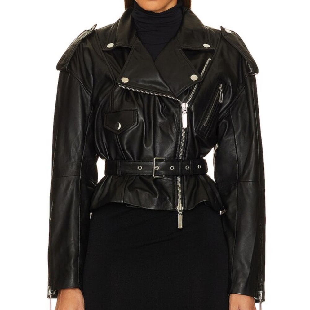 Ambrosia Leather Moto Jacket in Black
Camila Coelho size xs